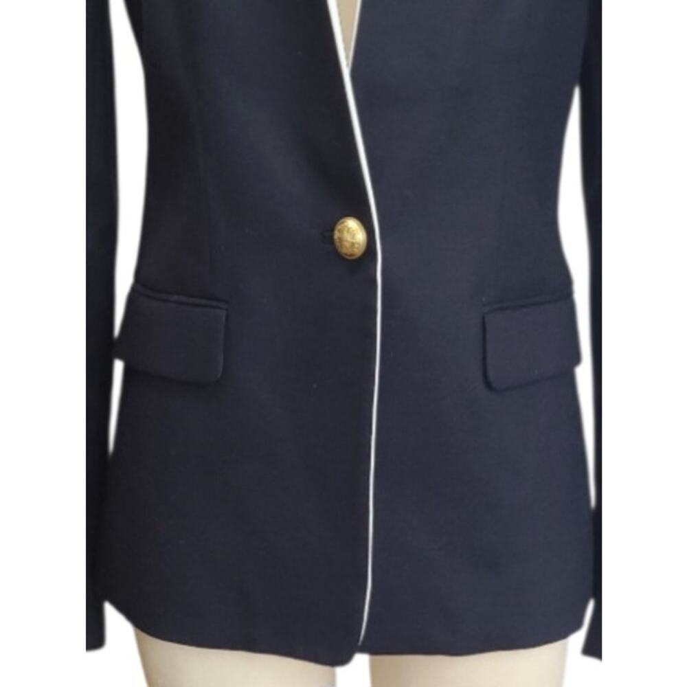 J. Crew Regent Navy Single-Breasted Workwear Blazer 2 Preppy Polished Tailored - Picture 7 of 15